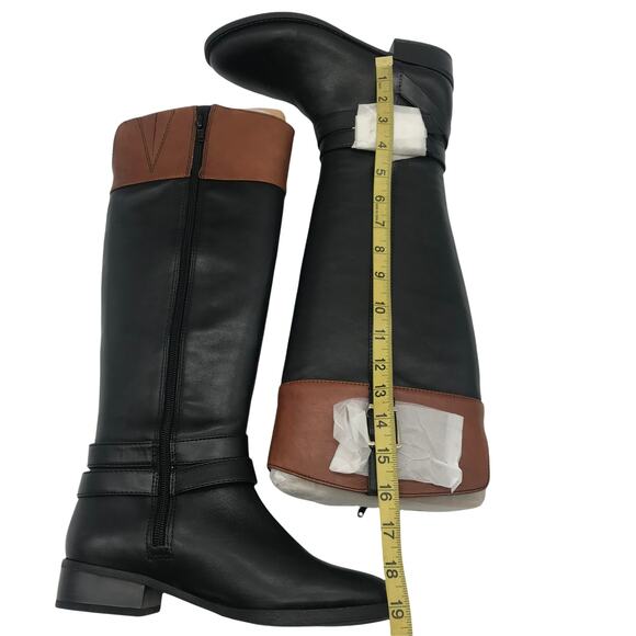 INC International Concepts Womens FrankII Riding Boots Black Leather Zip 6 M - Picture 5 of 8